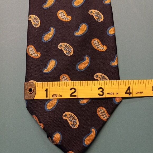 Fendi Silk Black, Gold and Blue Paisley design Tie - Picture 3 of 7